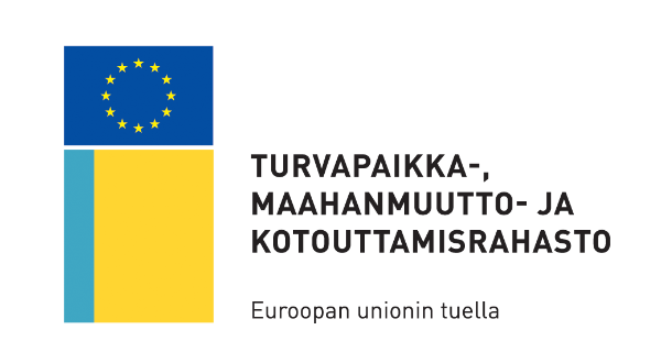 Logo: Turvapaikka- maahanmuutto- ja kotouttamisrahasto.